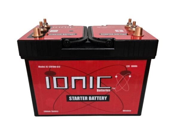 12v100h-starter-battery-front Ionic Lithium 12V Group 31 | 3000 CA | LiFePO4 Heavy Duty Diesel Starter Battery + Heater