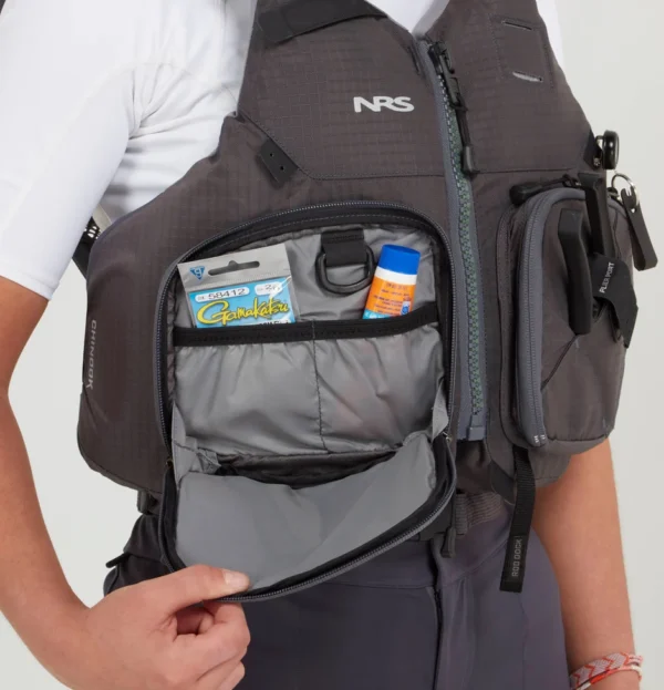 nrs-chinook-fishing-pfd-charcoal-worn-pocket_940x NRS Chinook Fishing PFD